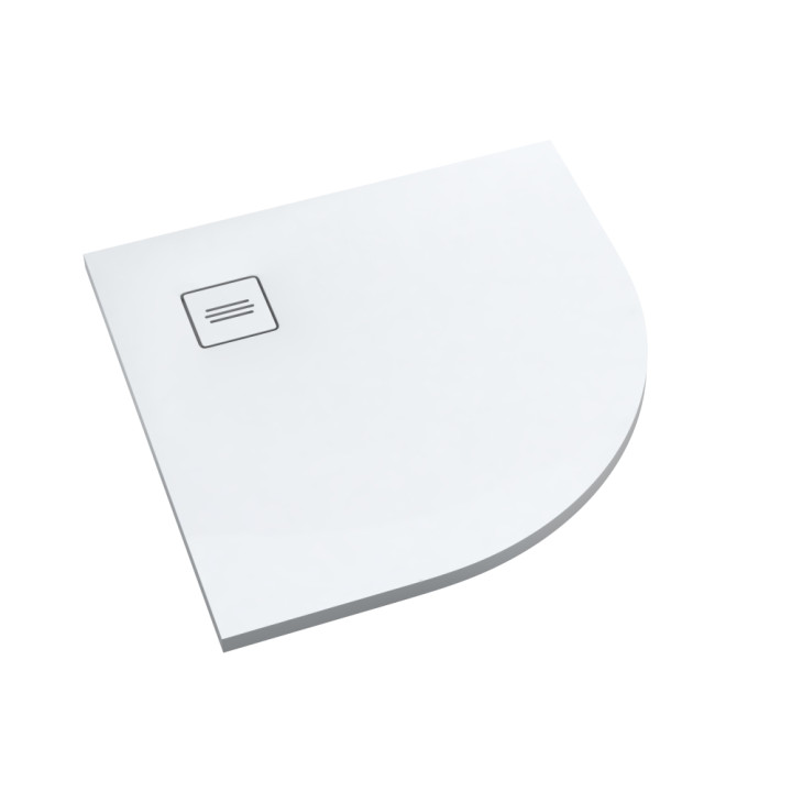 Schedline Brodzik kompozytowy Stabilsound Plus® Protos Smooth White 90x90x3,5 cm R55, półokrągły, Gwarancja 15 lat
